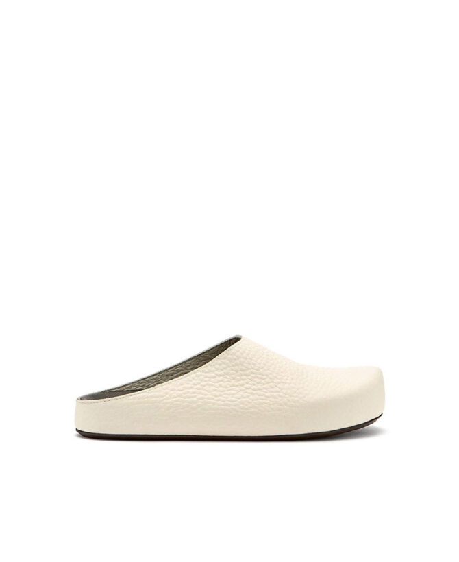 Grained-leather slipper shoes
