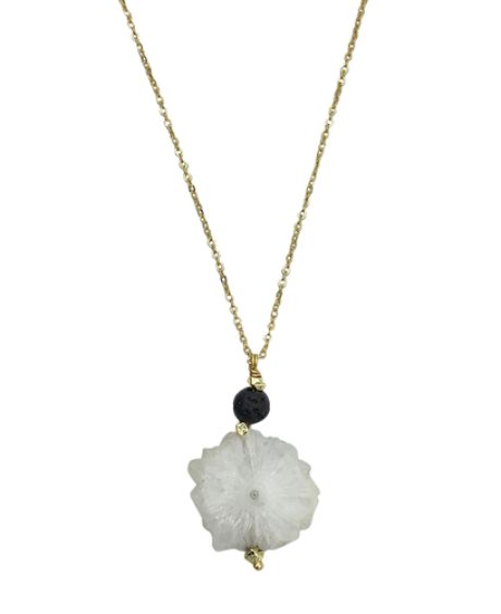 Solar Quartz Lava Necklace
