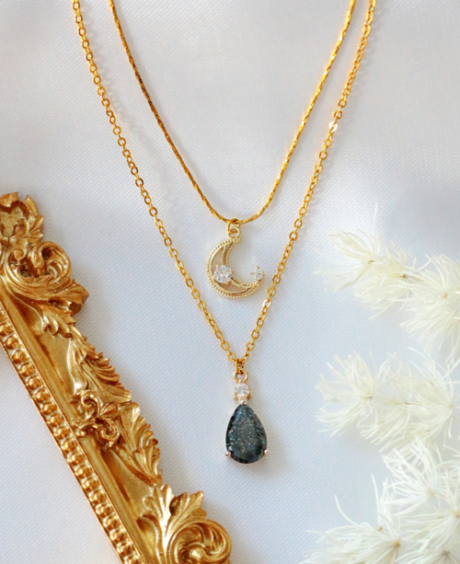 Moon Layered Necklace 18 Karats gold Plated