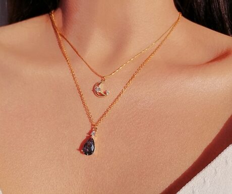 Moon Layered Necklace 18 Karats gold Plated