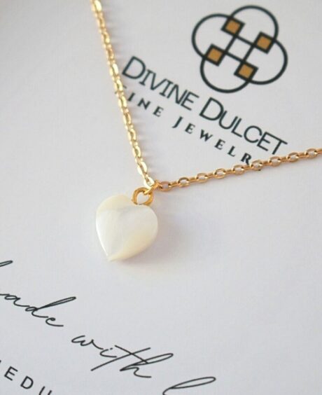 24K Natural Seashell Heart Necklace