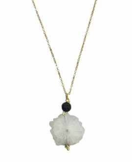 Solar Quartz Lava Necklace