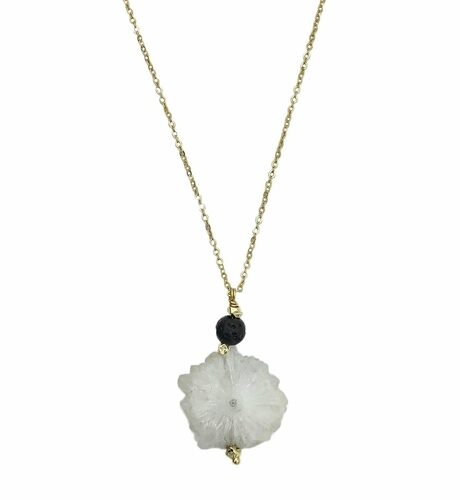 Solar Quartz Lava Necklace