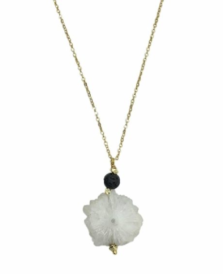 Solar Quartz Lava Necklace