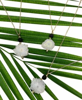 Solar Quartz Lava Necklace
