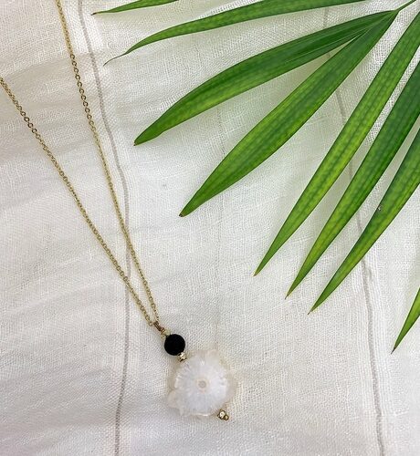 Solar Quartz Lava Necklace