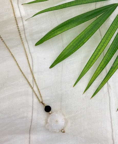 Solar Quartz Lava Necklace