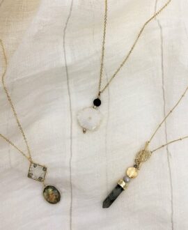 Solar Quartz Lava Necklace