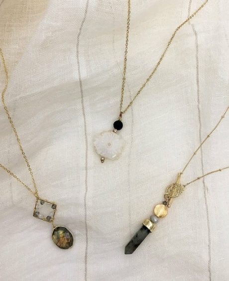Solar Quartz Lava Necklace